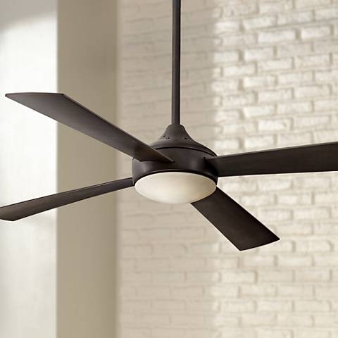 52" Minka Aire Aluma Oil-Rubbed Bronze Ceiling Fan - with 24" downrod for 12' ceiling - Image 0