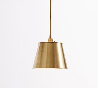 Brass Tapered Metal Pole Pendant with Brass Hardware, Large - Image 1