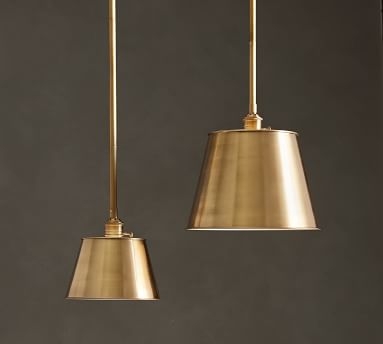 Brass Tapered Metal Pole Pendant with Brass Hardware, Large - Image 2