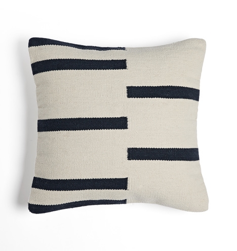 Woven Mohair Dashed Stripe Pillow Cover - Image 1