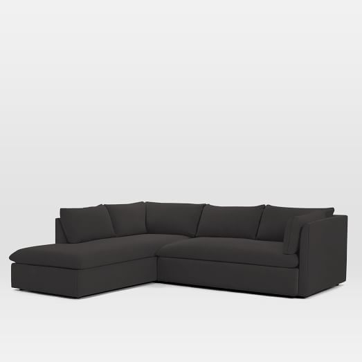 Shelter 2-Piece Terminal Chaise Sectional - Right Chaise - Marled Microfiber - Licorice - Image 0