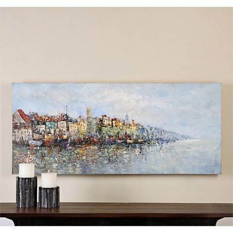 Hudsonhill Foundry Overlooking the Sea 60" Wide Canvas Wall Art - Image 0