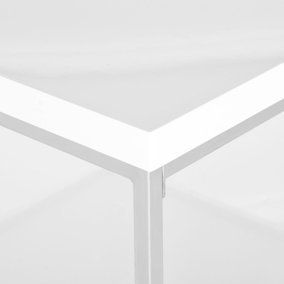 Malone High Gloss Coffee Table - White/Chrome - Arlo Home - Image 2
