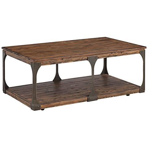 Montgomery Bourbon Wood Cocktail Table with Casters - Image 0