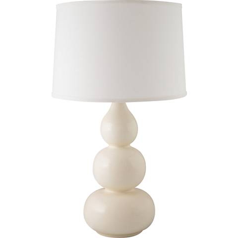 RiverCeramic® Triple Gourd Gloss White Table Lamp - Image 0