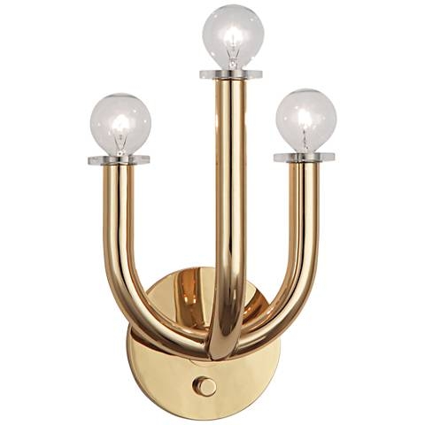 Jonathan Adler Milano 11 1/4"H Plug-In Brass Wall Sconce - Image 0