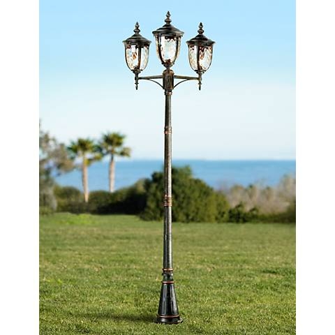 Bellagio 96" High Bronze Outdoor 3-Light Street Lantern - Image 0