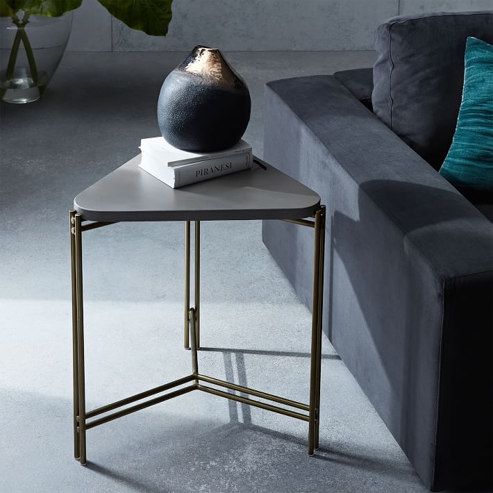 Concrete Triangle Side Table - Image 1