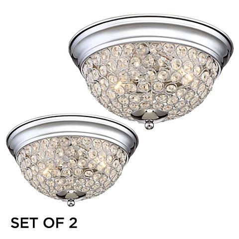 Possini Euro Faith Chrome-Crystal Ceiling Lights Set of 2 - Image 0