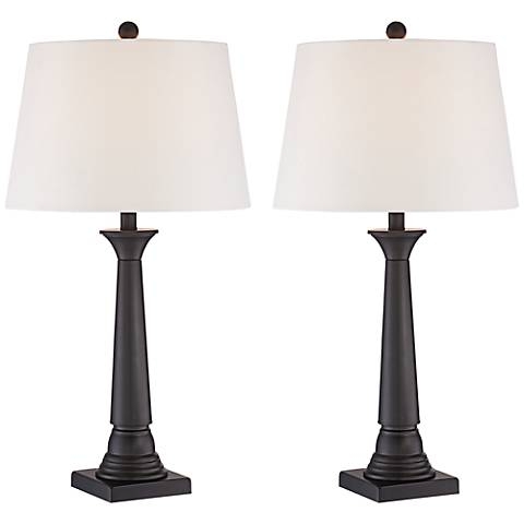 Dolbey Bronze Tapered Column Table Lamp Set of 2 - Image 0