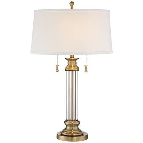 Rolland Brass and Crystal Column Table Lamp - Image 0