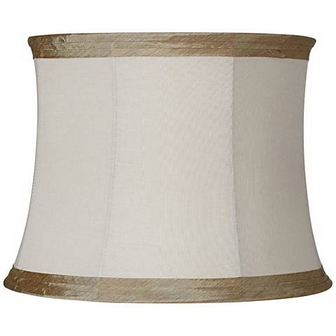 Springcrest Ivory Linen with Taupe Trim Lamp Shade 14x16x12 (Spider) - Image 0