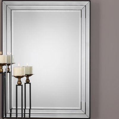 "Rectangle Wood Framed Accent Mirror" - Image 1