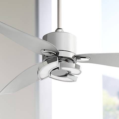 56" Possini Vengeance Chrome 3-Blade LED Ceiling Fan with Remote - Image 0