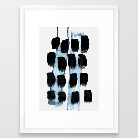 Black white Blue - FRAMED ART PRINT VECTOR WHITE MEDIUM (GALLERY) - Image 0