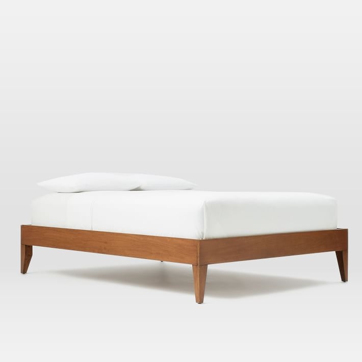 Narrow Leg Wood Bed Frame with Slats, Full, Acorn - Image 0