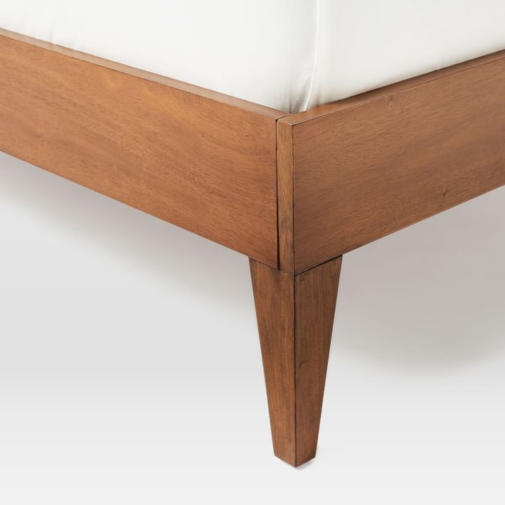 Narrow Leg Wood Bed Frame with Slats, Full, Acorn - Image 1