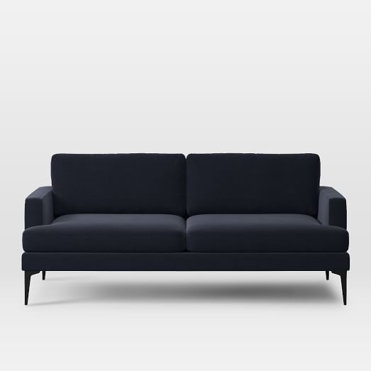 Custom Andes Sofa - Worn Velvet, Navy - Image 0