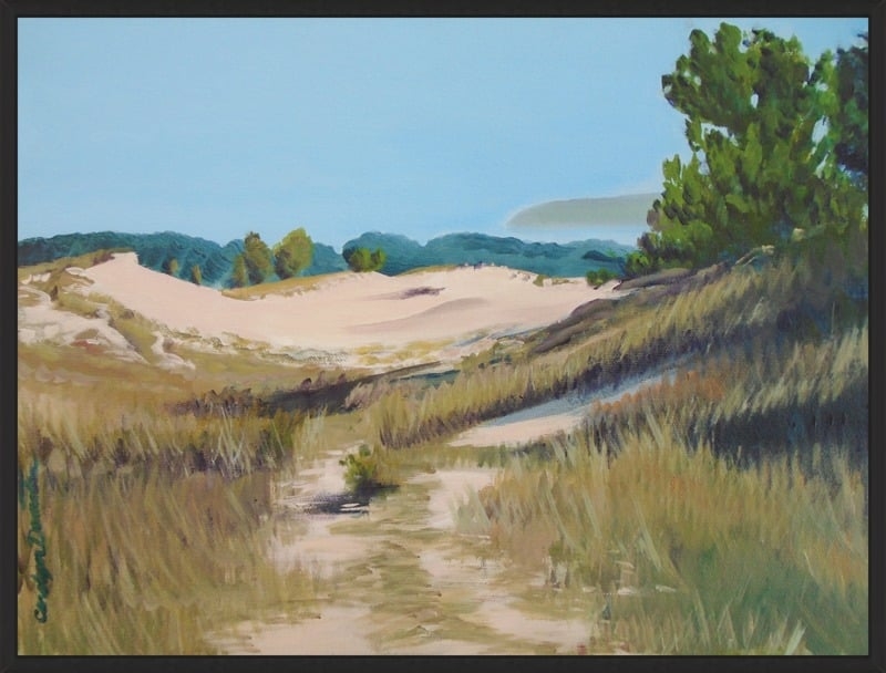 Along the Cottonwood Trail - 14x11"  - Metal Matte Black Frame, no mat - Image 0