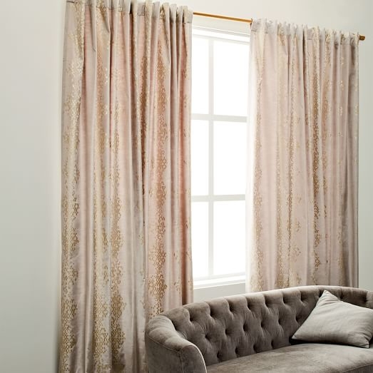Luster Velvet Trellis Curtain 48" x 108" - Image 0