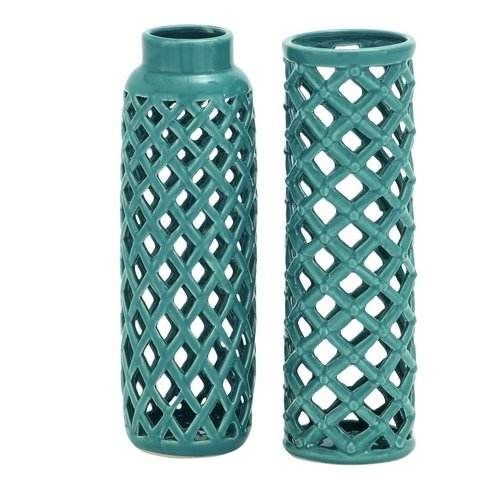 2 Piece Vase Set - Blue Green - Image 0