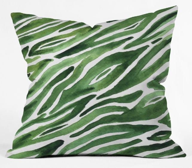 Green Flow Throw Pillow - Image 0