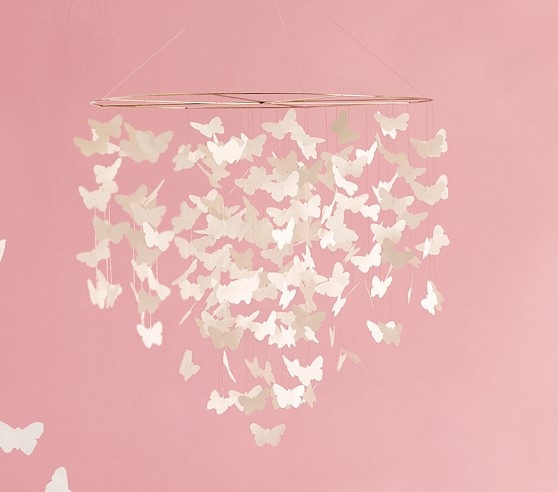 White Butterfly Ceiling Mobile - Image 0