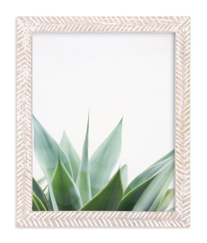 "balboa park" framed art print 8"x10" whitewashed herringbone frame - Image 0