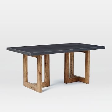 Ashton Dining Table 68", Lava Stone/Reclaimed Pine - Image 0