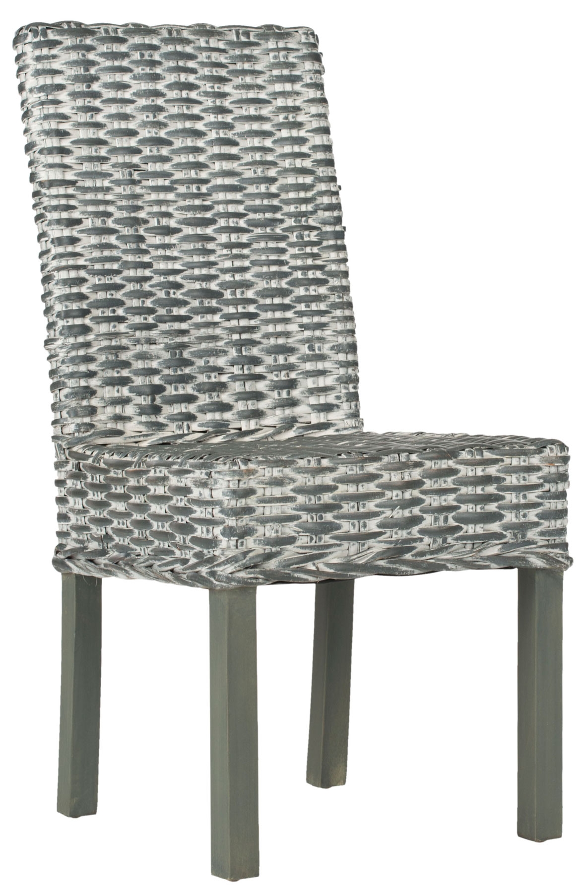 Wheatley 18''H Rattan Side Chair - Grey/White - Safavieh - Image 1
