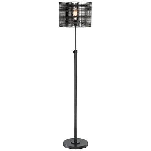 Lite Source Hamilton Black Metal Grid 1-Light Floor Lamp - Image 0