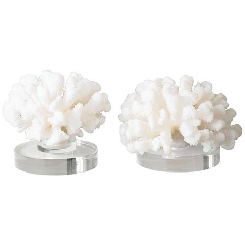 Uttermost Hard Cream Coral Piece Accent Sculpture Set 2 - Image 0
