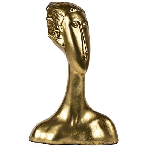 Drost 15" High Antique Gold Decorative Statue - Image 0