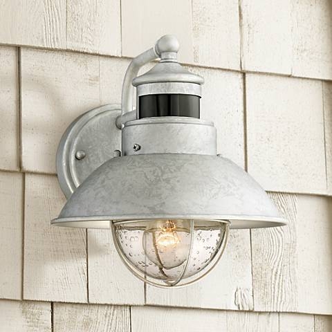 Oberlin 9" Galvanized Steel Motion Sensor Outdoor Wall Light - Image 0
