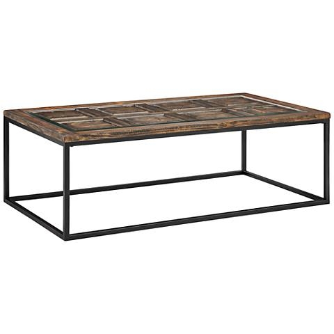 Rochester Burnished Brown Wood and Metal Cocktail Table - Image 0