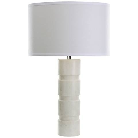 Vickery Stacked White Marble Table Lamp - Image 0
