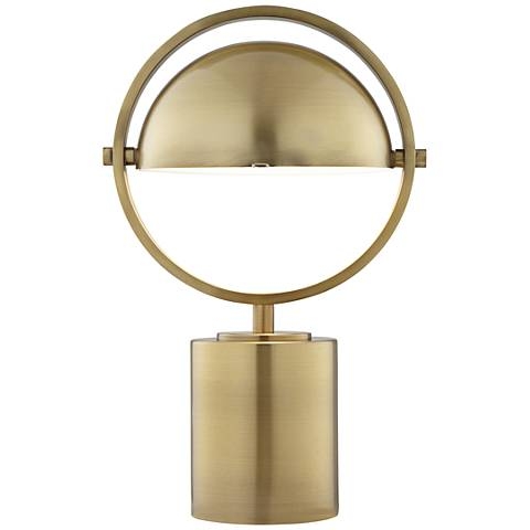 Drome Brushed Brass Space-Age Industrial Accent Table Lamp - Image 0