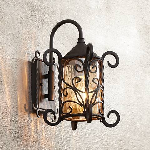 Casa Seville 13 1/4" High Iron Scroll Traditional Outdoor Wall Light - Image 0