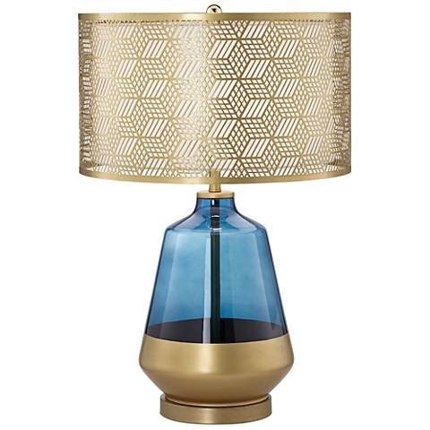 Taurus Cobalt Blue and Gold Tapered Jug Table Lamp - Image 0