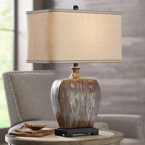 Possini Euro Julius 27" Copper Drip Finish Modern Ceramic Table Lamp - Image 0