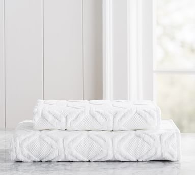 Blakely Sculpted Hydrocotton Bath Towel, White - Image 1