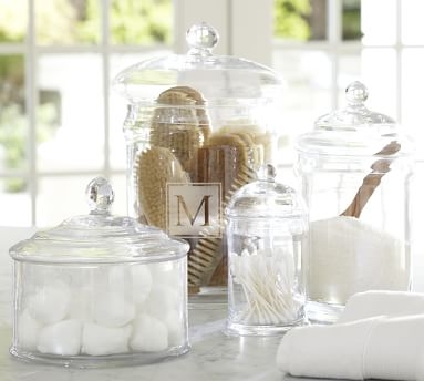 Classic Glass Bathroom Canister, Large - Image 1