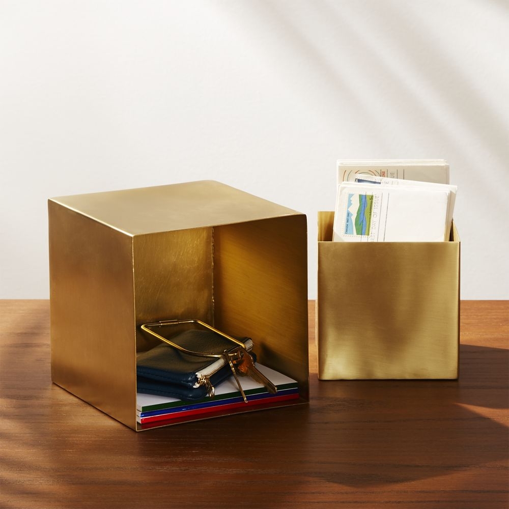 2-Piece Small Solid Brass Studio Storage Box Set - Image 0
