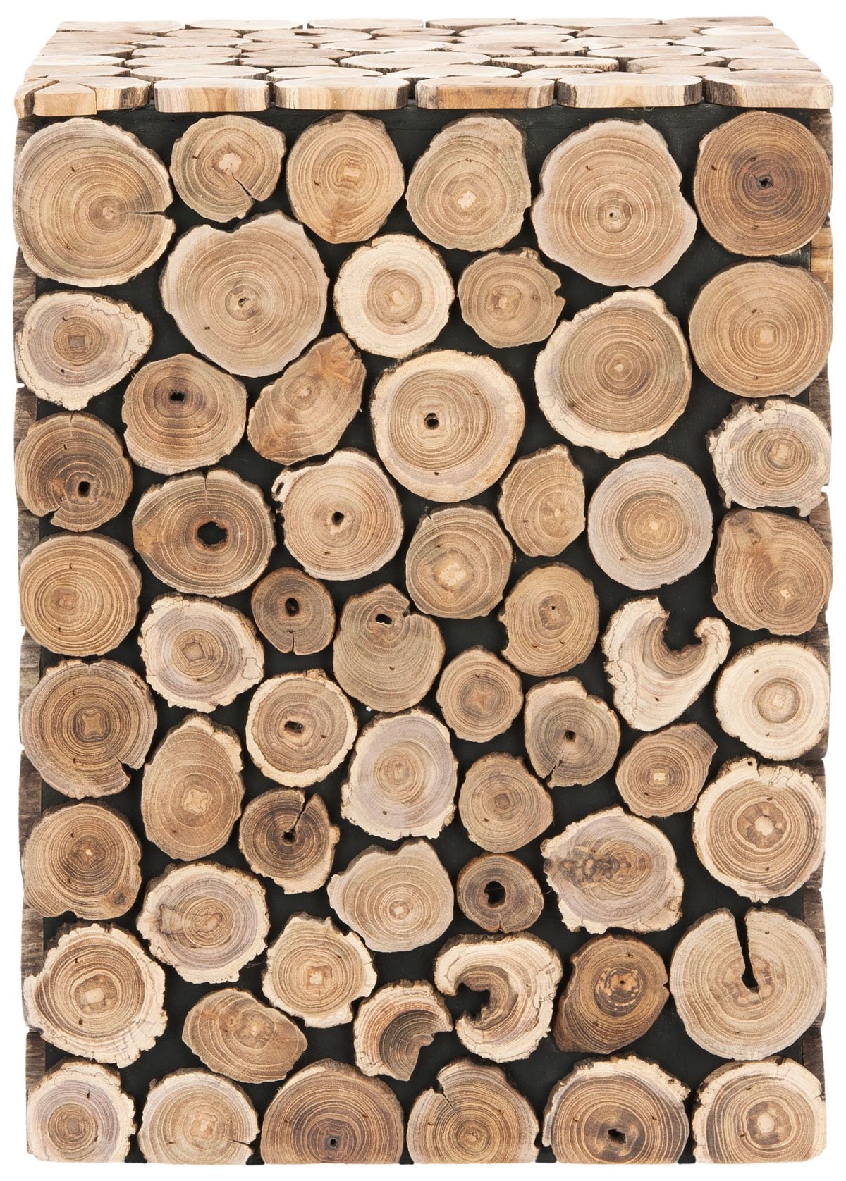 Jefferson Stool - Medium Oak/Black - Safavieh - Image 0