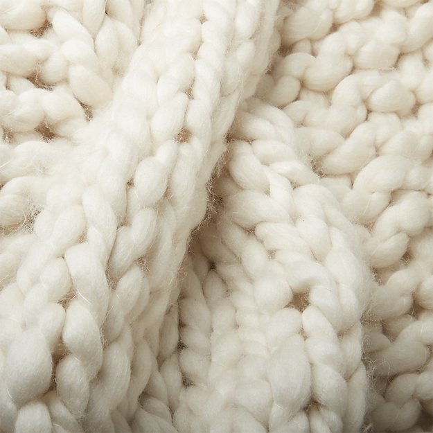 Cozy Knit Ivory Throw - Image 1
