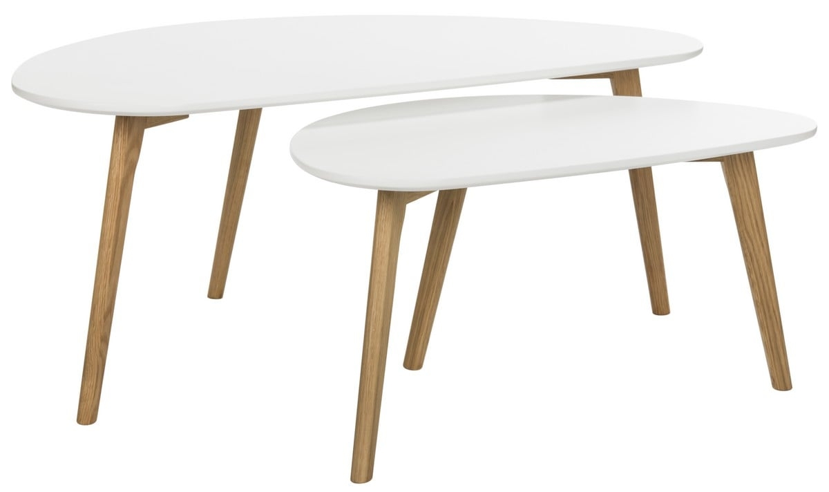 Olida Double Coffee Table - White/Oak - Arlo Home - Image 0