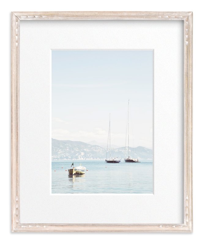 Portofino Afternoon - 16" x 20" -matted, Whitewashed Farmhouse frame - Image 0