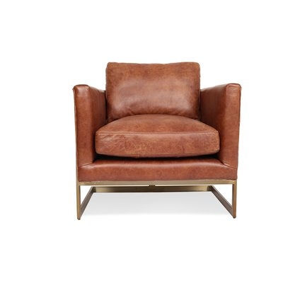 Carleen 31'' Wide Genuine Leather Lounge Chair - Image 1