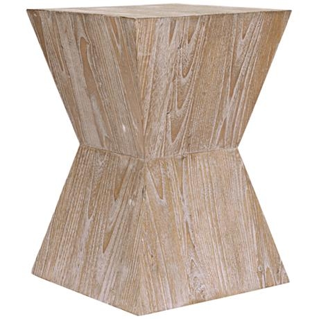 Martil 14" Wide Distressed Oak Wood Modern Side Table - Image 0