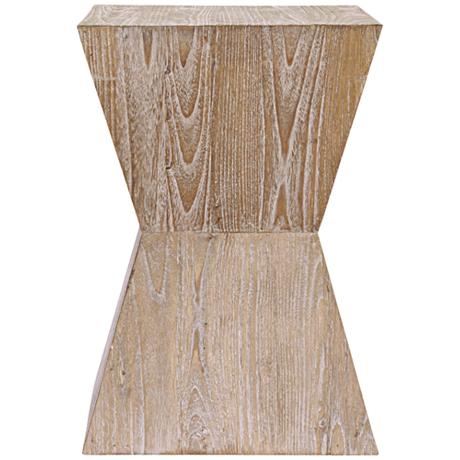 Martil 14" Wide Distressed Oak Wood Modern Side Table - Image 1
